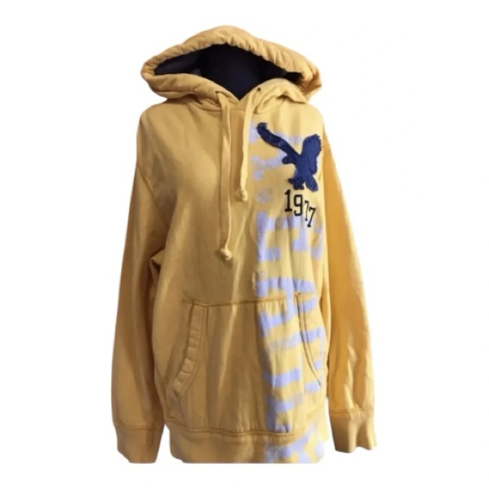 American Eagle Outfitters Classic Fit distressed yellow hoodie sweatshirt‎ S